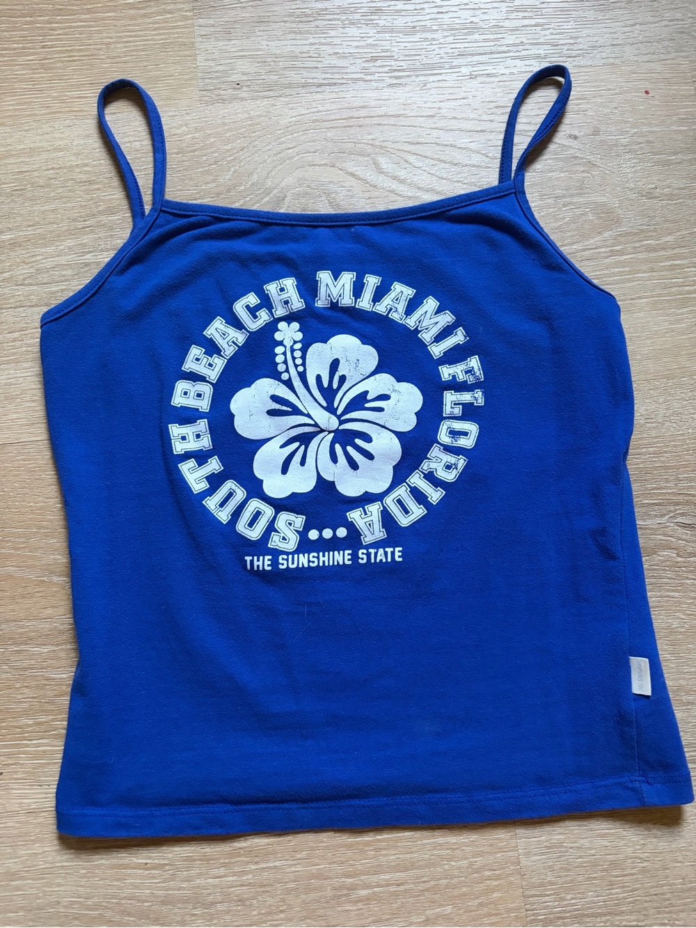 Altar'd State Blue Spaghetti-Strap Graphic Camisole